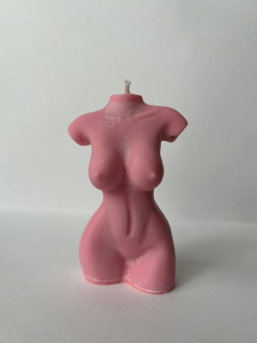 Glowing fire - Свеча в виде торса женщины, 10х5 см (розовый) - sex-shop.ua